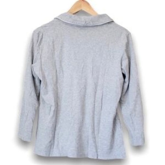 Ralph Lauren Grey Button Front Long Sleeve Cotton Sleep Shirt Women's Size Small - Picture 4 of 4